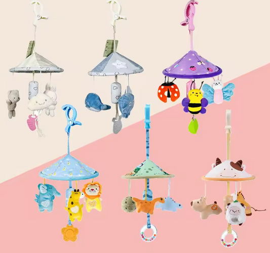 Jucărie muzicală cu clopoței pentru pătuț și cărucior bebeluși