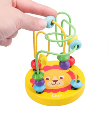 Jucărie labirint cu mărgele din lemn, educativă pentru copii